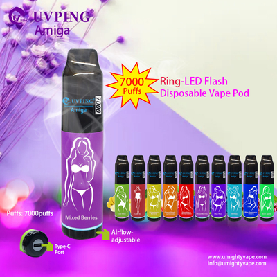 Μίας χρήσης διευθετήσιμη μάνδρα 850mah Vape ροών αέρος επανακαταλογηστέα
