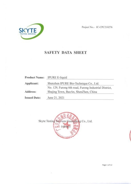 Κίνα Shenzhen Umighty Vape Technology Co., Ltd. Πιστοποιήσεις